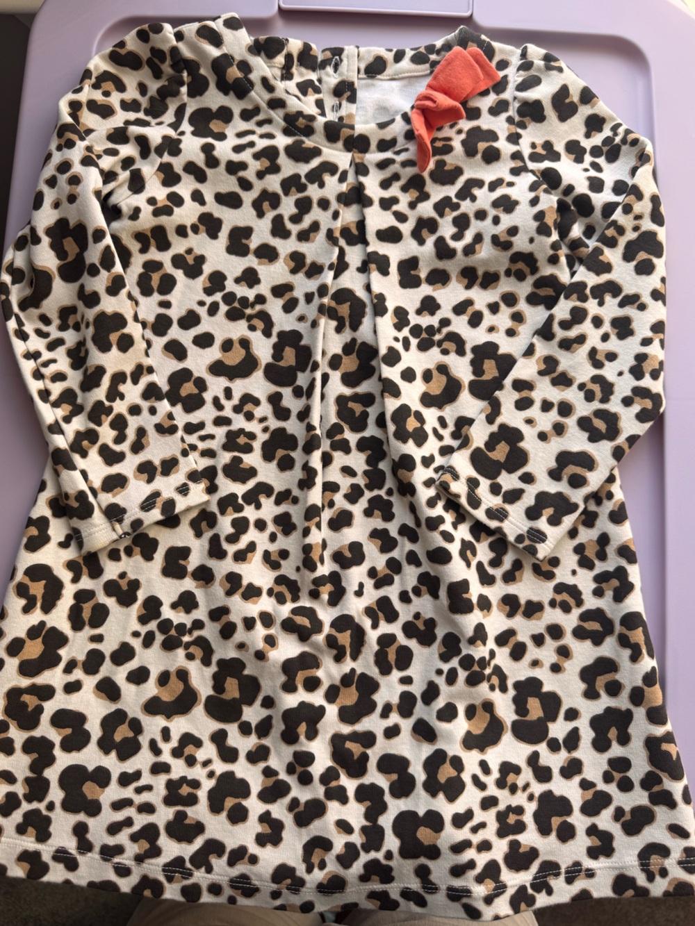 Gymboree Leopard Print Knit‎ Dress Girls Size 4T Long Sleeve Animal Print